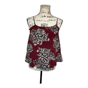 Y2K Boho Floral Vintage-inspired Burgundy Cami Top‎ Fairy 90's  Anthropologie